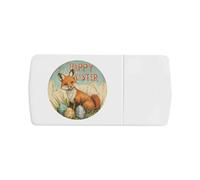 'Happy Easter with Fox' Pill Box with Tablet Splitter (PI00034382)