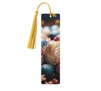 Happy Easter Wood Bookmark for Book Lovers Birthday Teachers Gift, Handmade Craft Book Marks Ornaments with Tassel Exquisite Reading Page Markers for Men Women