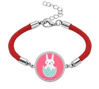 Happy Easter's Day Egg Bunny Illustration Lucky Red String Bracelet Rope Bracelet Handmade