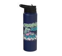 Happy Eastrawr Funny Easter Bunny Dinosaur Stainless Steel Insulated Water Bottle