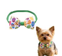 Happy Eater Egg Bow Tie for Men Boys Green Bow Ties with Colourful Eggs Pattern Easter Decorations Outfit for Party Accessories Festive Egg Bowtie Necktie for Dogs Cats Adjustable Collar Neck Ties