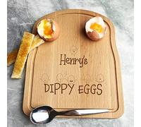 Happy Eggs Personalised Gift Boiled Eggs & Toast Soldiers Kids Breakfast Board