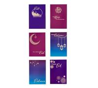 Happy Eid Cards 6 Pack Of Cards With Gold Foil Lettering & Pictures.