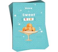 Happy Eid Mubarak, Eid al-Adha & Eid al-Fitr End of Ramadan Islamic Religious Celebration - Pack of 6 Premium Greeting Cards by Davora (Sweet Eid)