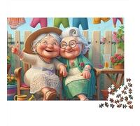 Happy Elderly Women 1000 Piece Jigsaw Puzzles for Adults - Challenging Brainteasing Adults Jigsaw Puzzle, 1000pcs Puzzle for Home Decoration 38x26cm/1000pcs