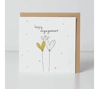 Happy Engagement Card Balloon Heart Bird Love Marry - Cute Foiled Greeting Card