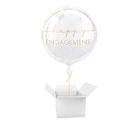 Happy Engagement White Round Foil Balloon - Balloon In A Box