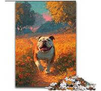 Happy English Bulldog Puzzles for Adults And Teenagers, Family Game Stress Reliever Difficult Challenge Great Gifts And Toys (26x38cm)