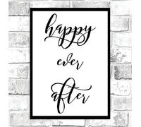 Happy Ever After Beautiful Inspirational Quote Poster Wall Art Print Home Decor - Size A5-148 x 210 mm
