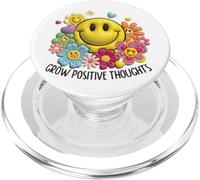 Happy Face Flower Garden Grow Positive Thoughts Retro Smile PopSockets PopGrip for MagSafe
