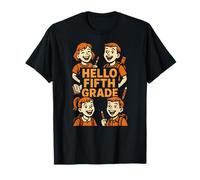 Happy Face Hello Fifth Grade Cute Womans Back to School T-Shirt