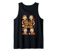 Happy Face Hello Fifth Grade Cute Womans Back to School Tank Top