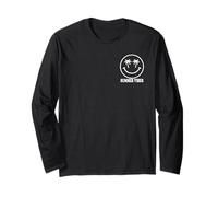 Happy Face Palm Trees Sunny Vacation Graphic Long Sleeve T-Shirt