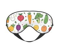 Happy Face White Radish Potato Print Sleep Mask with Adjustable Strap, Comfortable Eye Cover for Travel, Yoga, Napping, Sleeping & Relaxation
