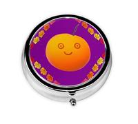 Happy Face Wreath Unique Customized Pill Organizer - 7 Day AM PM Travel Pill Box with Full Print Design - Iron Plating Mini Medicine Organizer