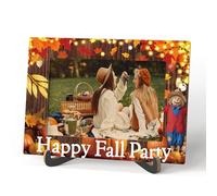 Happy Fall Photo Photo Frame - Thanksgiving Party Decorations - Fall Harvest Wooden Tabletop Picture Frame With Stand - Autumn Farmhouse Home Office Table Decor - Thanksgiving Gifts For Women Men -05