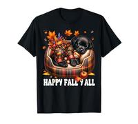 Happy Fall Saying for Labrador Lover Black Labrador Graphic T-Shirt