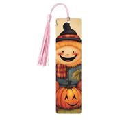 Happy Fall Wood Bookmark for Book Lovers Birthday Teachers Gift, Handmade Craft Book Marks Ornaments with Tassel Exquisite Reading Page Markers for Men Women