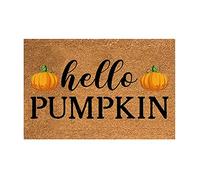Happy Fall Y'all Doormat, Autumn Buffalo Plaid Thanksgiving Door Mat, Non-Slip Low Profile Indoor/Outdoor Entryway Rug, Farmhouse Seasonal Decor for Front Door, Kitchen, Porch