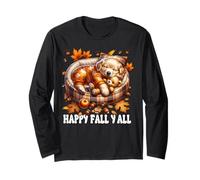 Happy Fall Yall Graphic for Women with Fall Golden Retriever Long Sleeve T-Shirt