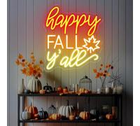 Happy Fall Y'all Neon Sign, Thanksgiving Party Garden Decor Personalized Gifts,Neon Art