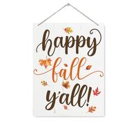 Happy Fall Y'all Sign, Happy Fall Decor, Rustic Wooden Hanging Plaque Sign, Leaves Wall Art, Autumn Home Hanging Decor, Farmhouse Wall Decor, Home Party Decor, Front Door Decor, Entryway Decor