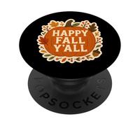 Happy Fall Y'all! Vintage Autumn Lover Pumpkin Retro Leaves PopSockets Adhesive PopGrip