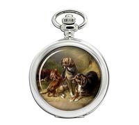 Happy Family (Gun Dogs) by Carl Reichert Full Hunter Pocket Watch
