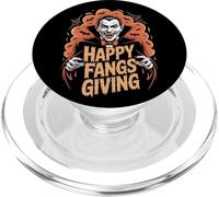 Happy Fangs Giving Funny Vampire Halloween Thanksgiving Pun PopSockets PopGrip for MagSafe