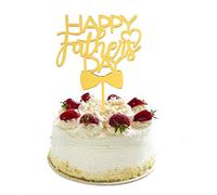 Happy Father's Day Acrylic Birthday For Dad Cake Topper for Birthday Party Decorations Birthday Supplies Decorations (Gold)