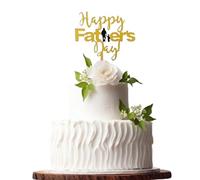 Happy Fathers Day Acrylic Cake Topper Glitter Party Decoration Father's Toppers (GOLD 1)