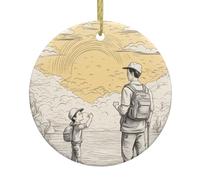 Happy Fathers Day by Son Christmas Ornaments, Hanging Festive Decorative Ornament, Perfect for Holiday and Gift