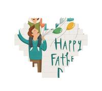 Happy Fathers Day by Son Printed Jigsaw Puzzle 10.8x12.8 CM, Heart-Shaped Puzzle Challenging Game for Adults, Fun Decorative Wall Decor