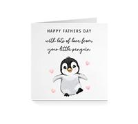 Happy Father's Day Card for Daddy - Little Penguin Love For Him From Son Daughter