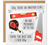 Happy Fathers Day Card with Funny Tools - Funny Dad Birthday Card from Daughter or Son. Traditional Cute and Humorous Father's Card from Kids