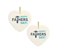 Happy Fathers Day Christmas Tree Ceramic Hanging Bauble Personalised Xmas Baubles Cute Christmas Ornaments Gifts For Kids Family Friends