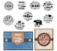 Happy Fathers Day Clear Stamps for Card Making Best Dad Ever Clear Rubber Stamps Best Papa Transparent Rubber Seal Stamps for Father's Day DIY Photo Scrapbooking Paper Card Album Crafting Supplies