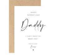Happy Father's Day Daddy I can't wait to meet you Pregnancy Announcement A5 Card envelope, Father's Day Card, Daddy to be Card from bump