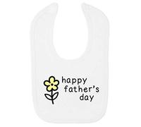 Happy Father's Day Flower [FD19] Cotton Baby bib - White