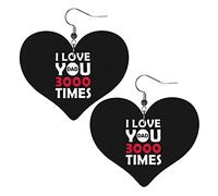 Happy Father'S Day Gift I Love You Dad Leather Earrings For Women Dangle Earring Drop Heart Pendant With Hook Gifts For Adult Girl