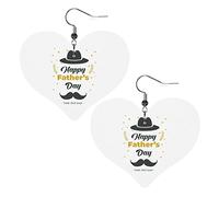 Happy Father'S Day Gift I Love You Dad Leather Earrings For Women Dangle Earring Drop Heart Pendant With Hook Gifts For Adult Girl