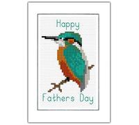 Happy Fathers Day, Regal Kingfisher - A6 Greeting Card - 14 Count Cross Stitch Kit - Free 2nd Class P+P
