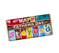 Happy Fathers Day Stepdad Chocolate Bar Wrapper Novelty Present Gift For Daddy Dad Grandpa CH-9242 (with chocolate bar (100g))