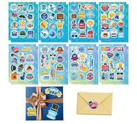 Happy Father's Day Stickers, 16 Sheets Fathers Day Sticker, Father's Day Decoration Stickers, Fathers Day Sticker for DIY Father Day Cards Envelopes Seals Boxes Gifts Wrapping