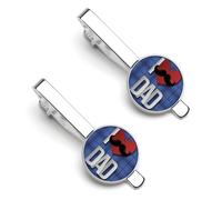 Happy Father's Day Tie Clips for Men 2 Pcs Necktie Bar Pinch Clothing Accessories Suitable for Wedding Business Anniversary