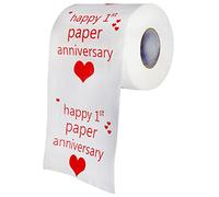Happy First Anniversary Toilet Paper - Paper Anniversary Funny Gag Gift for Him, Her, Boyfriend, Husband, Couple white