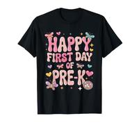Happy First Day of Pre-K Girls Groovy Disco Back to School T-Shirt