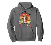 Happy First Day Of School Cute Fox Student Boy Girl Kids Pullover Hoodie