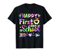 Happy First Day Of School Tie Dye Rainbow Back To School T-Shirt