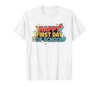 Happy First Day of School Value Graphic T-Shirt, Men, White, M